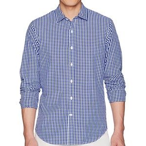 GOODTHREADS Mens’ Blue/White Long Sleeve Button Down Shirt | Sz L